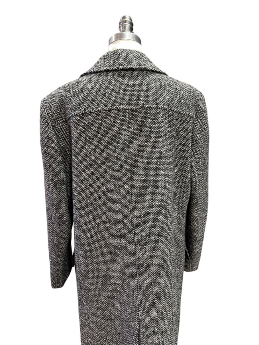 Pendleton Vintage Wool Coat Herringbone Long Double Breasted USA - Picture 9 of 10